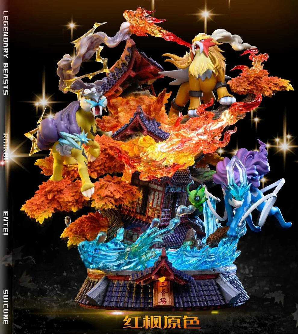 666 Studio Legendary Beast Suicune Entei Raikou Resin Statue