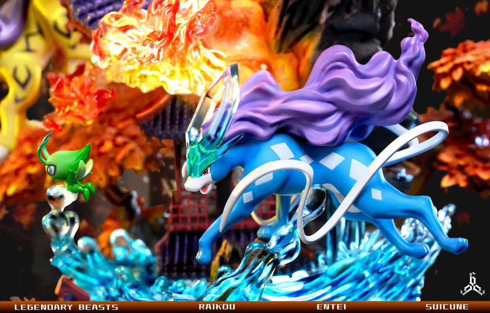 666 Studio Legendary Beast Suicune Entei Raikou Resin Statue