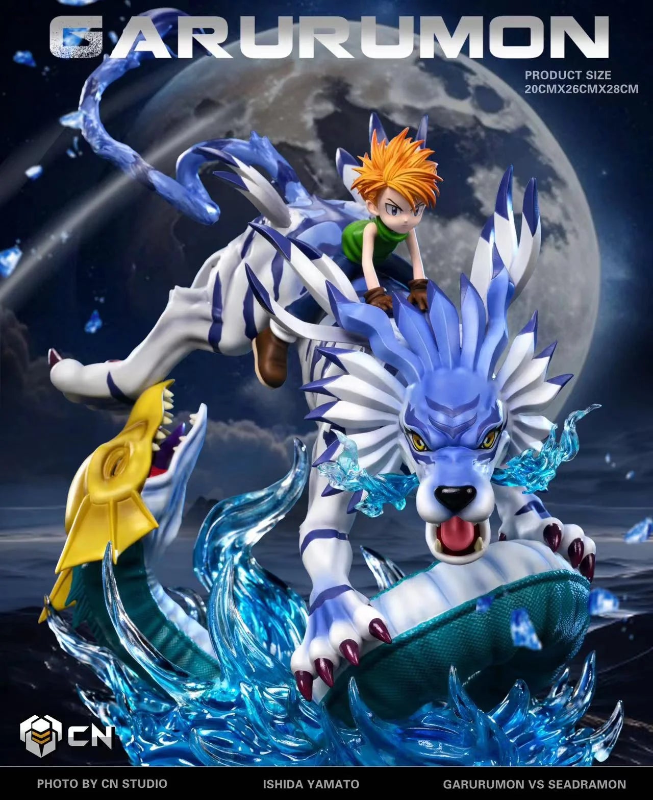 CN - Ishida Yamato and Garurumon vs Seadramon