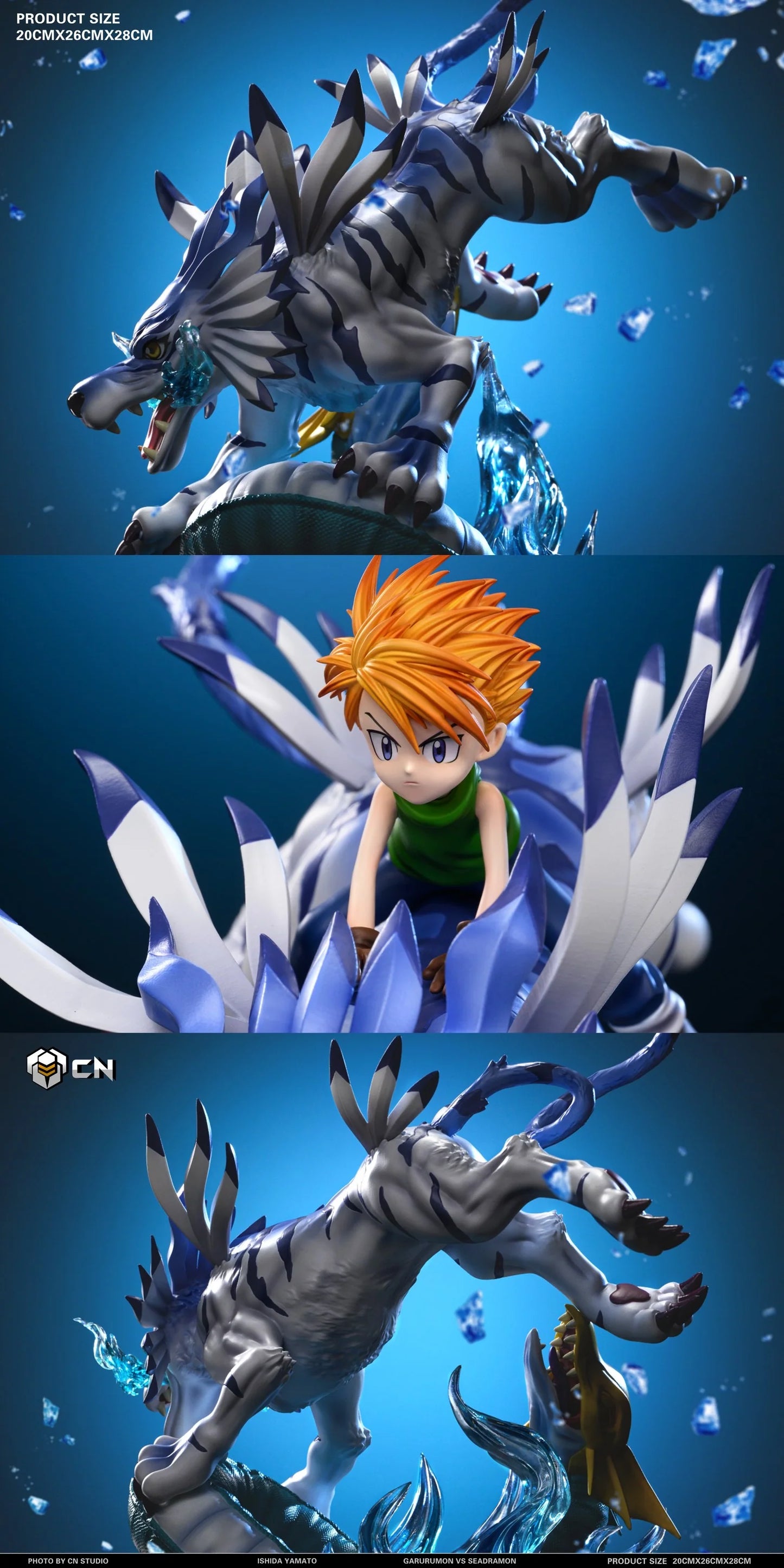 CN - Ishida Yamato and Garurumon vs Seadramon