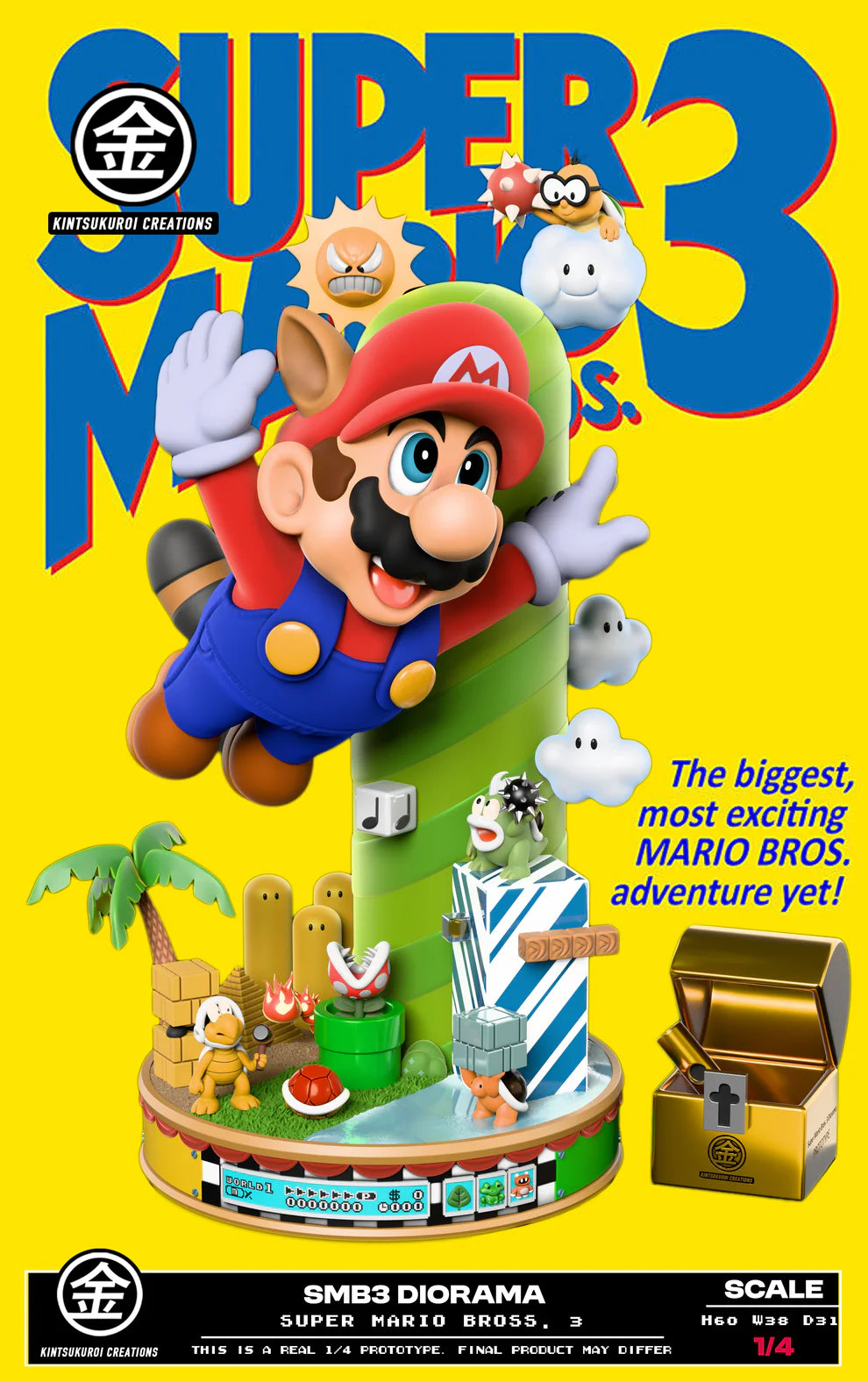 Kintsukuroi Creations Super Mario Bros 3 SMB3 Dirorama Resin Statue