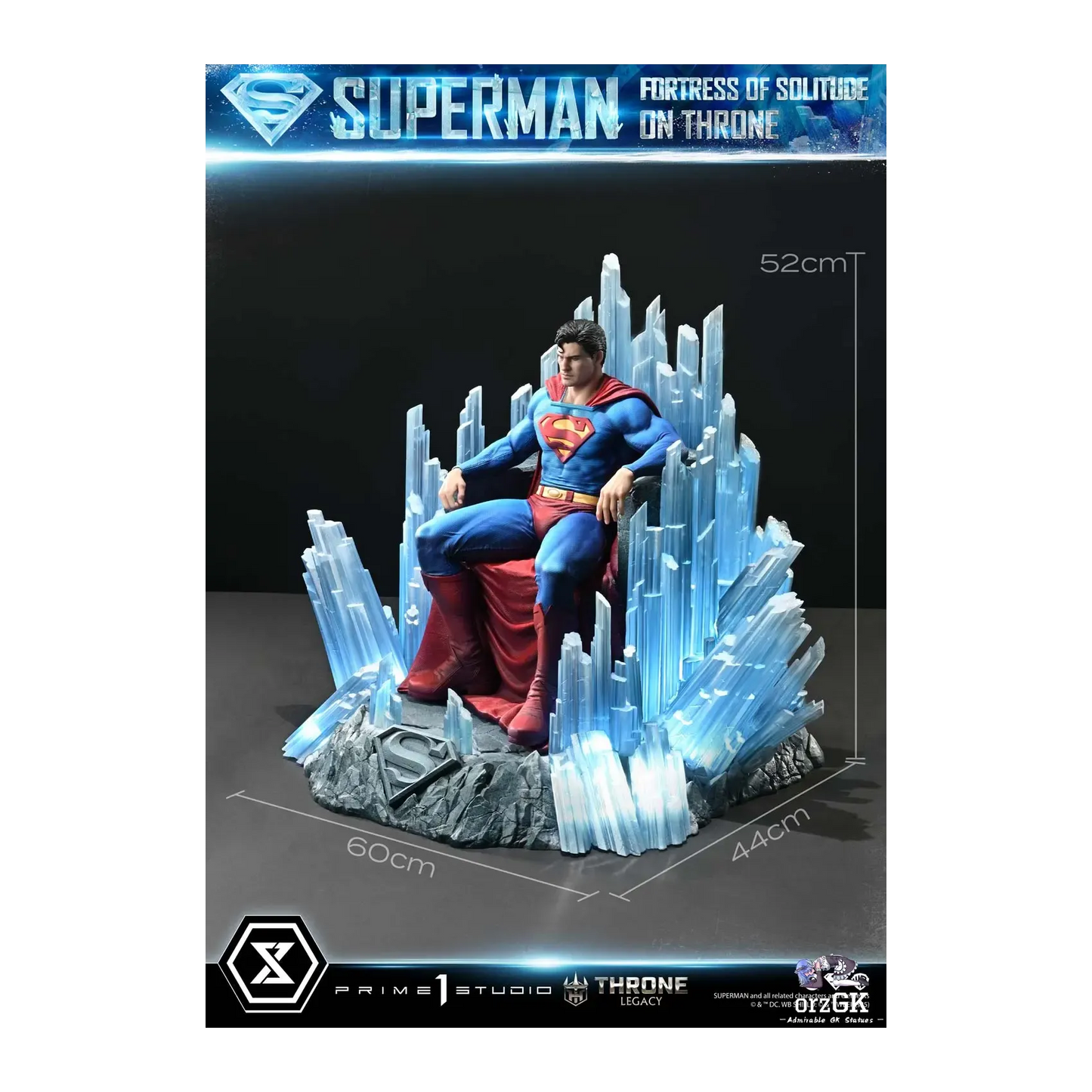 DC Prime 1 Studio Superman Fortress of Solitude on Throne Licensed Resin Statue