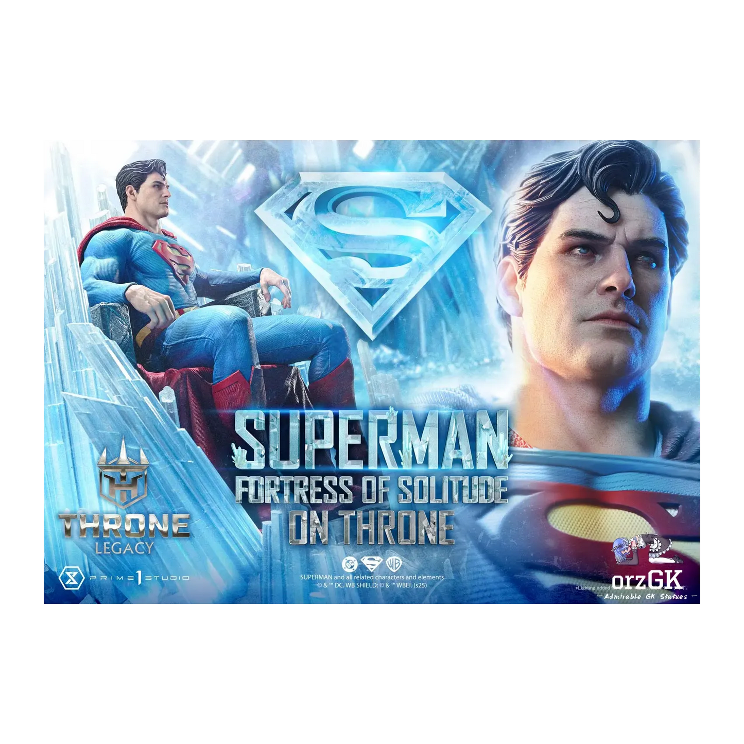 DC Prime 1 Studio Superman Fortress of Solitude on Throne Licensed Resin Statue