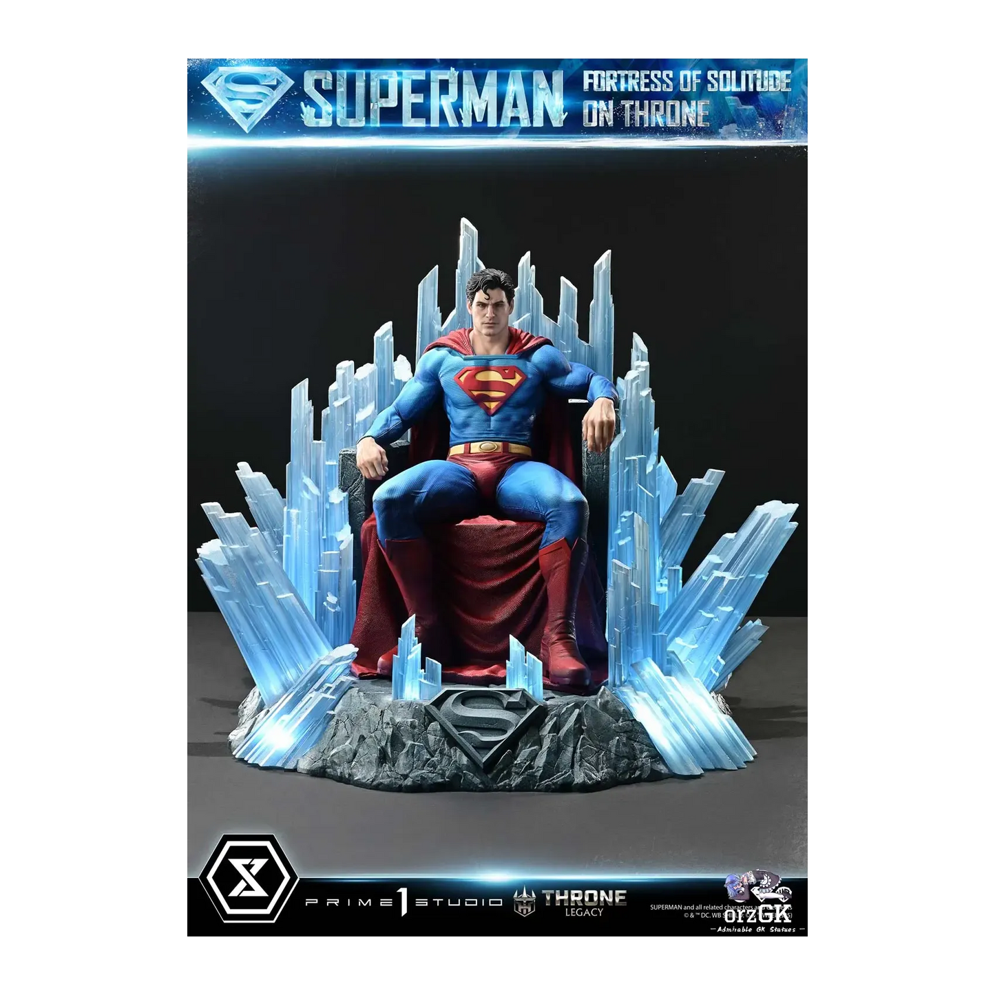 DC Prime 1 Studio Superman Fortress of Solitude on Throne Licensed Resin Statue