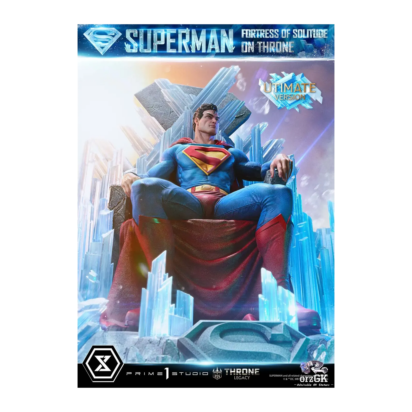 DC Prime 1 Studio Superman Fortress of Solitude on Throne Licensed Resin Statue