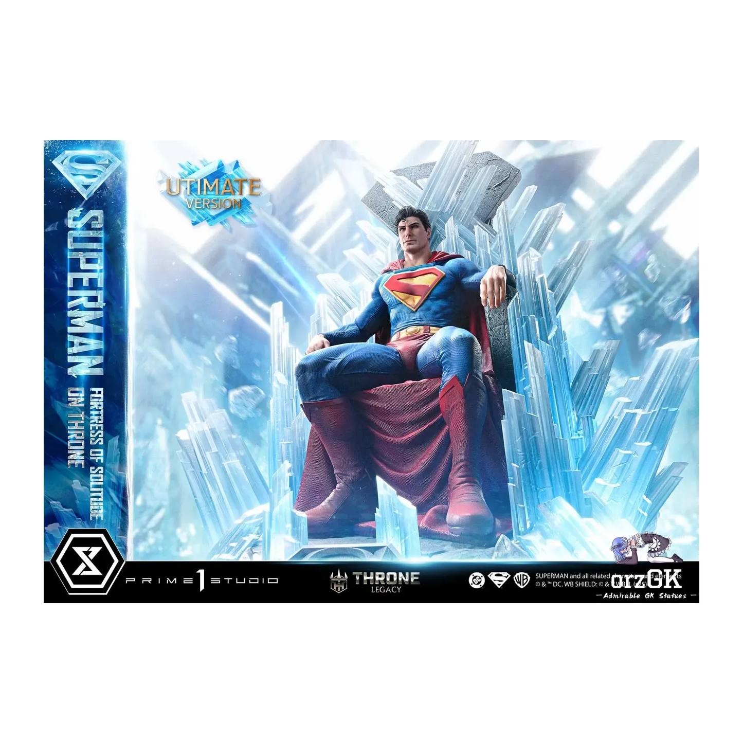 DC Prime 1 Studio Superman Fortress of Solitude on Throne Licensed Resin Statue