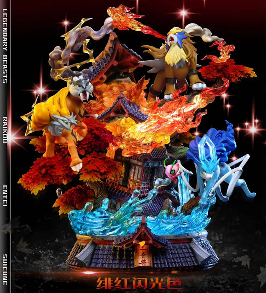 666 Studio Legendary Beast Suicune Entei Raikou Resin Statue