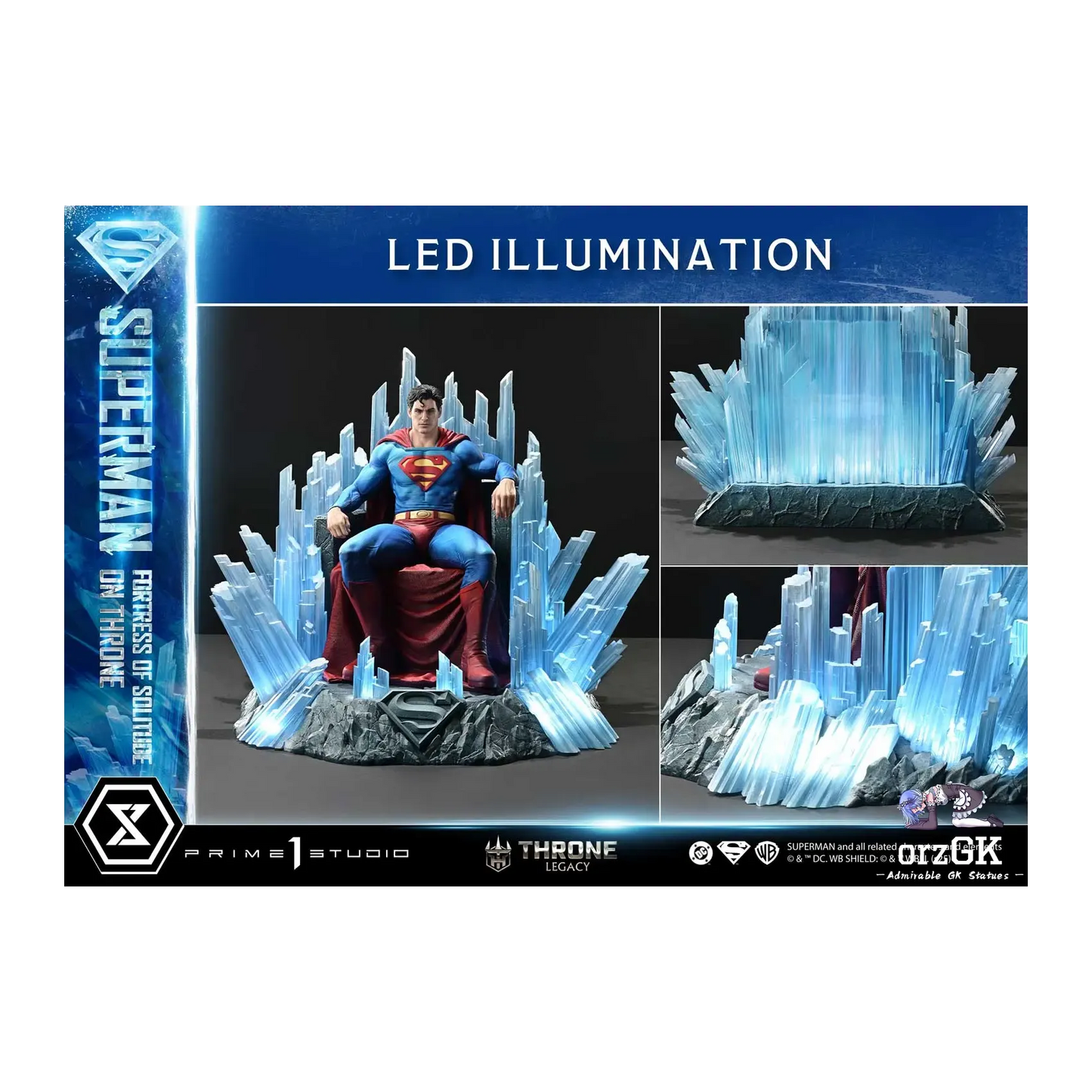 DC Prime 1 Studio Superman Fortress of Solitude on Throne Licensed Resin Statue